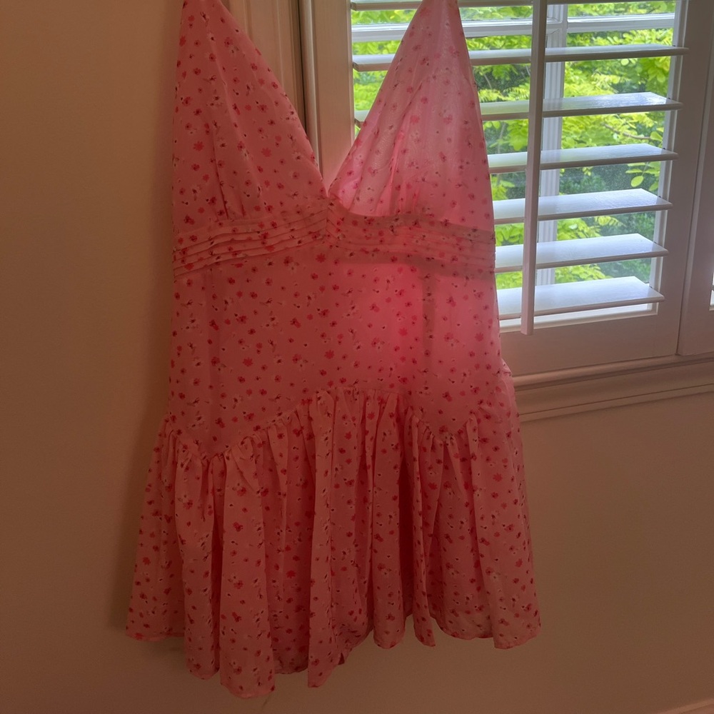 pink floral romper